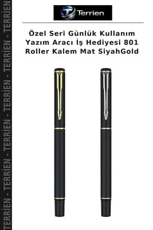 Özel Seri Günlük Kullanım Yazım Aracı İş Hediyesi 801 Roller Kalem Mat SiyahGold