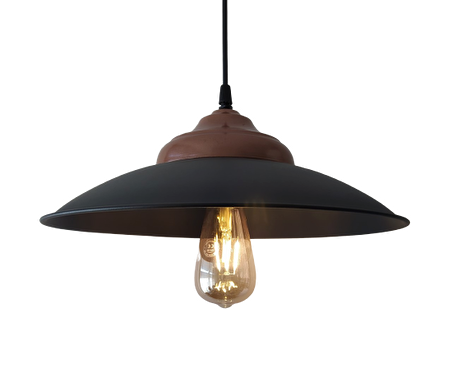 Retro Rustik Bakır Avize Tekli Dekoratif Metal Sarkıt Avize