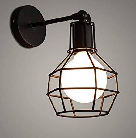 Rsylight Köşeli Retro Metal Retro Salon - Yatak Odası Duvar Aplik 