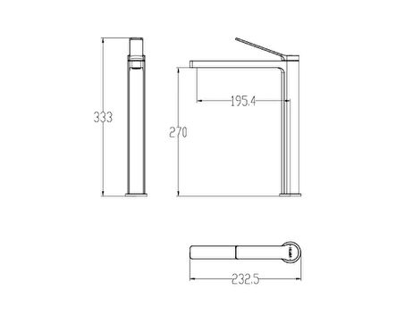 CREAVİT Ritmo Uzun Lavabo Armatürü Metalik Gri RT6500GR
