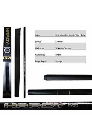 Hardy Short Pole %100 Carbon Kısa Göl Kamışı – 5.40mt