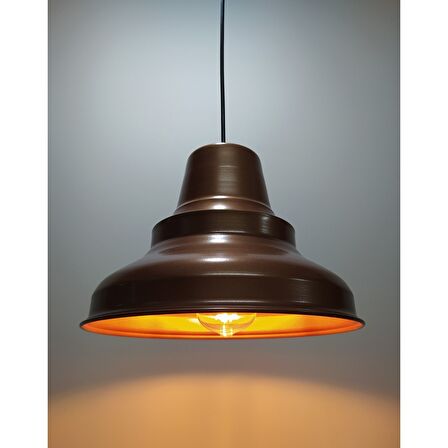 Retro Metal Sarkıt Avize Rustik Tekli Sarkıt Mat Bakır Cafe Mutfak Aydınlatma