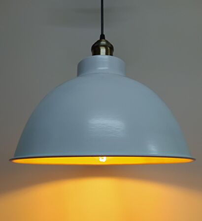 Retro Metal Sarkıt Avize Rustik Tekli Sarkıt Siyah İçi Beyaz Mutfak Cafe