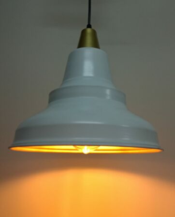 Retro Metal Sarkıt Avize Rustik Tekli Sarkıt Beyaz Cafe Mutfak Aydınlatma