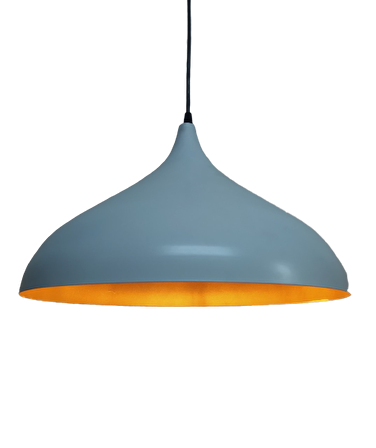 Retro Metal Sarkıt Avize Rustik Tekli Sarkıt Siyah İçi Sarı 43 cm