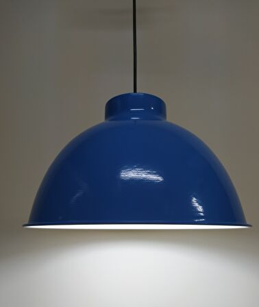 Metal Mavi Beyaz Retro Dekoratif Kafe Mutfak Sarkıt Avize