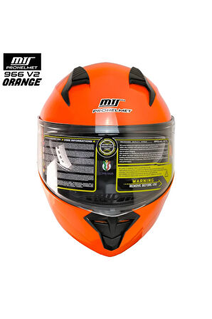 -966-V2 ÇENE AÇILIR KASK (ORANGE)