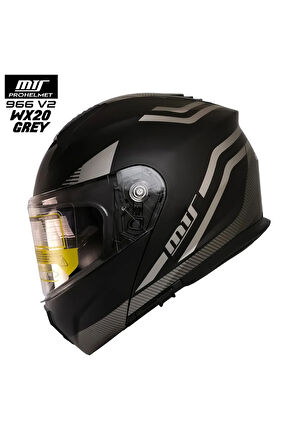 -966-V2 ÇENE AÇILIR KASK (VX20 GREY)