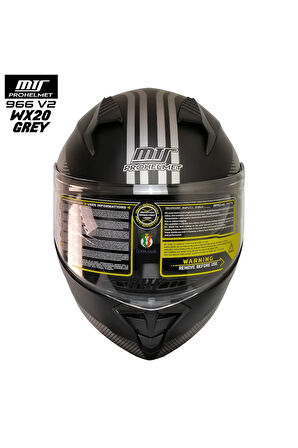 -966-V2 ÇENE AÇILIR KASK (VX20 GREY)