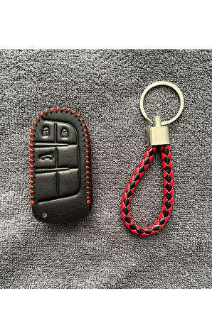 Fiat 500 X 5001  Egea Cross Uyumlu Deri Anahtar Kılıf Ve Örgü Anahtarlık 2.Resime Bakınız