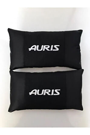 Toyota Auris Nakışlı Deri 1 Çift Boyun Yastık Ve 1 Çift Kemer Pedi