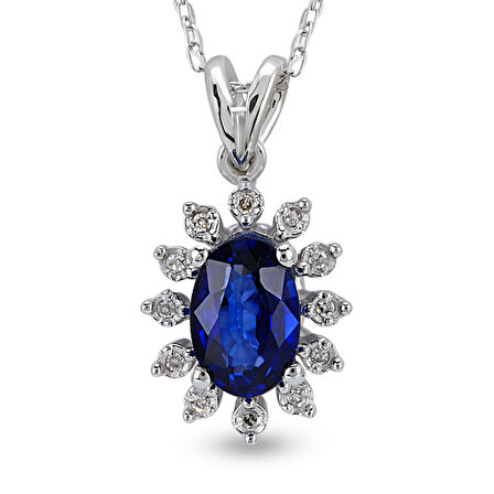 0.52 Ct Pırlanta Safir Kolye RTKL11