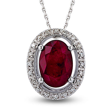 1.03 Ct Pırlanta Yakut Kolye RTKL12