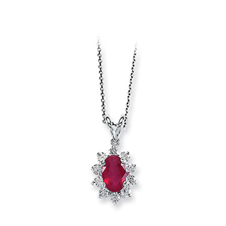 1.32 Ct Pırlanta Yakut Kolye RTKL20