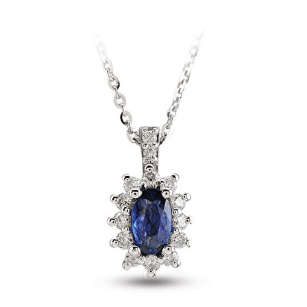 0.51 Ct Pırlanta Safir Kolye RTKL30