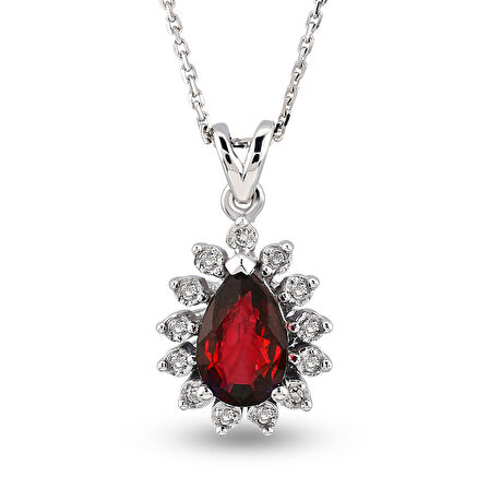 0.52 Ct Pırlanta Yakut Kolye RTKL35