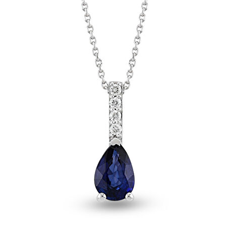 0.43 Ct Pırlanta Safir Kolye RTKL56