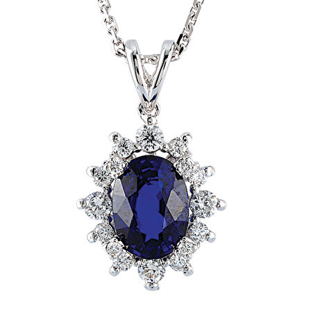 1.15 Ct Pırlanta Safir Kolye RTKL6