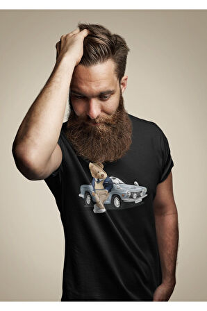 LUNAVISTA Oversize Dragon Baskılı Siyah Tshirt OVRSZTSHRT12