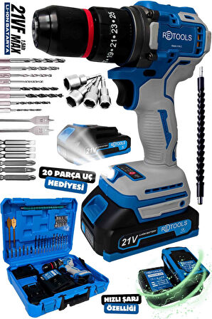 RETOOLS PROFESYONEL 10 PİLLİ VİDALAMA MAVİ