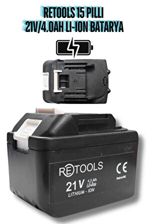 RETOOLS 15 PİLLİ Lİ-İON BATARYA 21V/4.0AH MAVİ