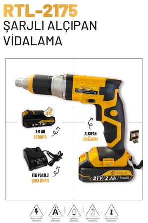 RETOOLS ŞARJLI ALÇIPAN VİDALAMA SARI