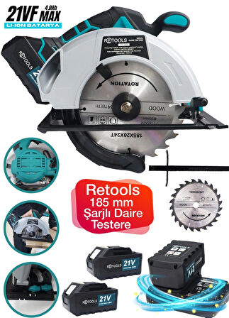 RETOOLS 185 MM ŞARJLI DAİRE TESTERE 4 A.H MAVİ