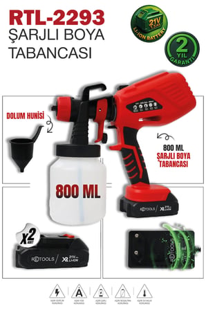 RETOOLS ŞARJLI BOYA TABANCASI KIRMIZI