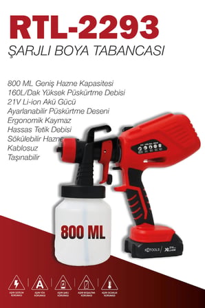 RETOOLS ŞARJLI BOYA TABANCASI KIRMIZI