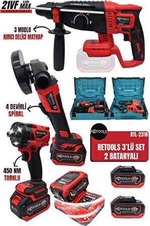 RETOOLS 3’LÜ SET(KIRICI DELİCİ/SPİRAL/TORKLU SOMUN SIKMA)