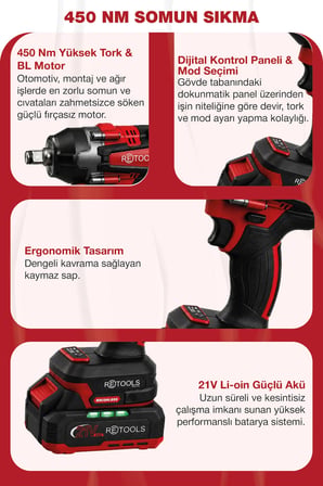 Retools RTL-2323 450 NM Somun Sıkma & Sökme Makinesi