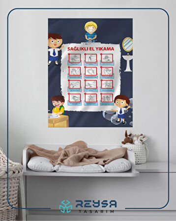 Sağlıklı El Yıkama Posteri 35x50 cm