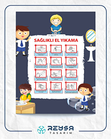 Sağlıklı El Yıkama Posteri 50x70 cm