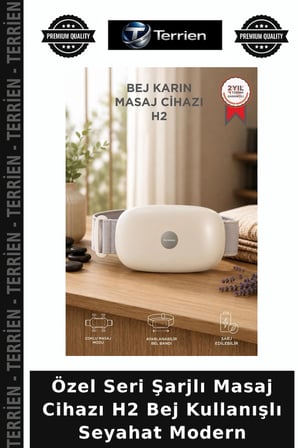 Özel Seri Şarjlı Masaj Cihazı H2 Bej Kullanışlı Seyahat Modern