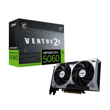 8 GB MSI RTX 5060 8G VENTUS 2X OC GDDR7 128B DX12 PCIE 5.0 X16 (3xDP 1xHDMI)