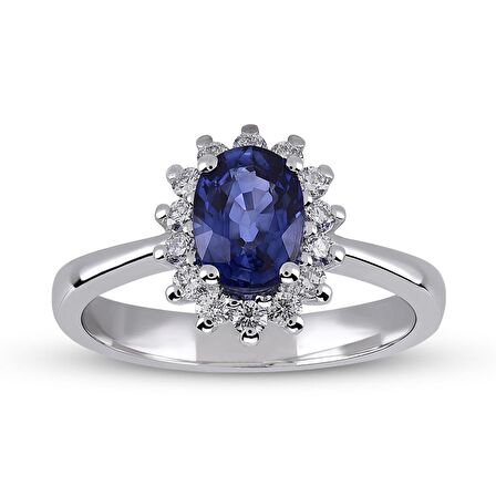 1.14 Ct Pırlanta Safir Yüzük RTY26