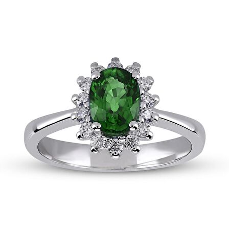 Harem Altın 0.96 Ct Pırlanta Zümrüt Yüzük RTY28