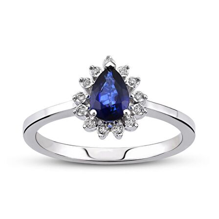 0.42 Ct Pırlanta Safir Yüzük RTY29