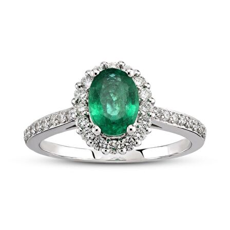 0.93 Ct Pırlanta Zümrüt Yüzük RTY31