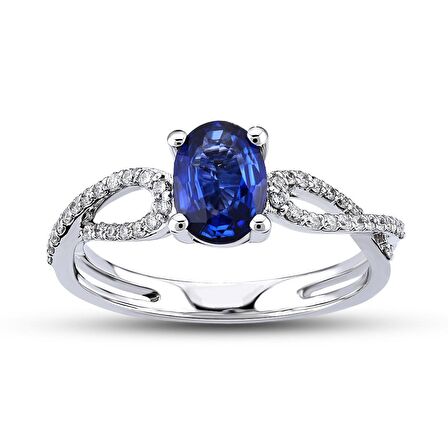 1.10 Ct Pırlanta Safir Yüzük RTY36