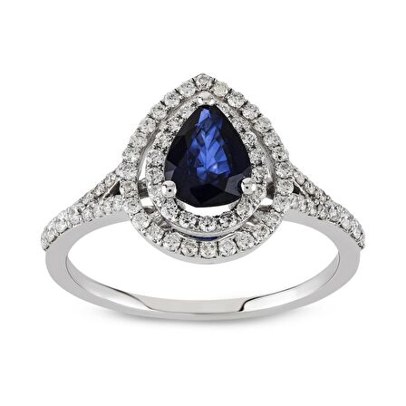 1.05 Ct Pırlanta Safir Yüzük RTY37