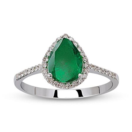 0.78 Ct Pırlanta Zümrüt Yüzük RTY5