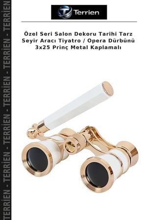 Özel Seri Salon Dekoru Tarihi Tarz Seyir Aracı Tiyatro / Opera Dürbünü 3x25 Prinç Metal Kaplamalı