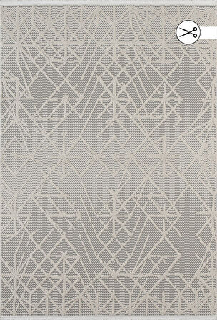 Atlas Halı Veranda RU07B Gri Krem Silinebilir Yumuşak Leke Tutmaz Antialerjik Bukle Halı