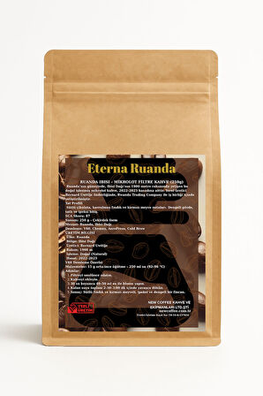 Eterna Ruanda Ibisi Mikrolot Filtre Kahve 250g – Doğal İşleme | SL Arabica | Sütlü Çikolata ve Kırmızı Meyve Notaları | SCA 87 | V60 – Chemex – AeroPress Uyumlu