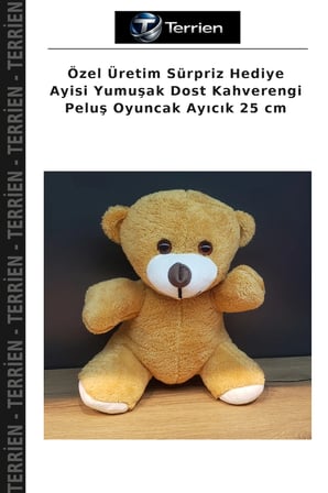 Özel Üretim Sürpriz Hediye Ayisi Yumuşak Dost Kahverengi Peluş Oyuncak Ayıcık 25 cm