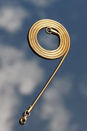 Çelik Italyan Yuvarlak Yılan Kolye 3 Mm Altın Renk | Kararmaz , Unisex , 2 Yıl Garantili