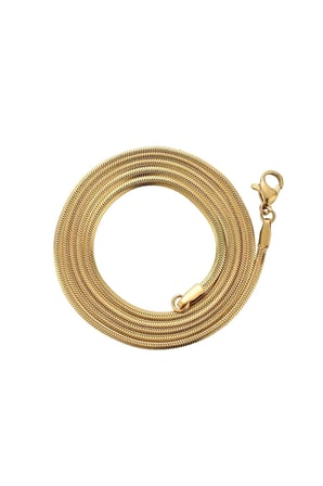 Çelik Italyan Yuvarlak Yılan Kolye 3 Mm Altın Renk | Kararmaz , Unisex , 2 Yıl Garantili