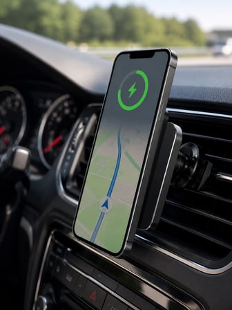 15W Manyetik Araç İçi Kablosuz Şarj Cihazı  MagSafe Uyumlu Telefon Tutucu