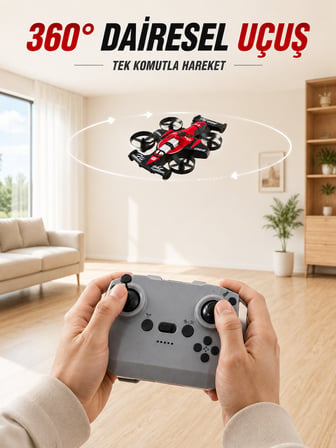 Uzaktan Kumandalı RC Drone 360° Akrobatik Dönüş 3 Kademeli Hız Headless Mode